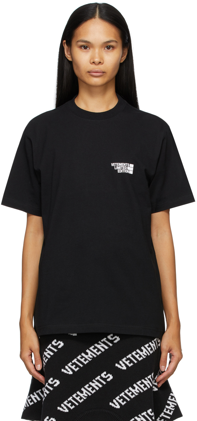 VETEMENTS: Black 'Limited Edition' Logo T-Shirt | SSENSE Canada