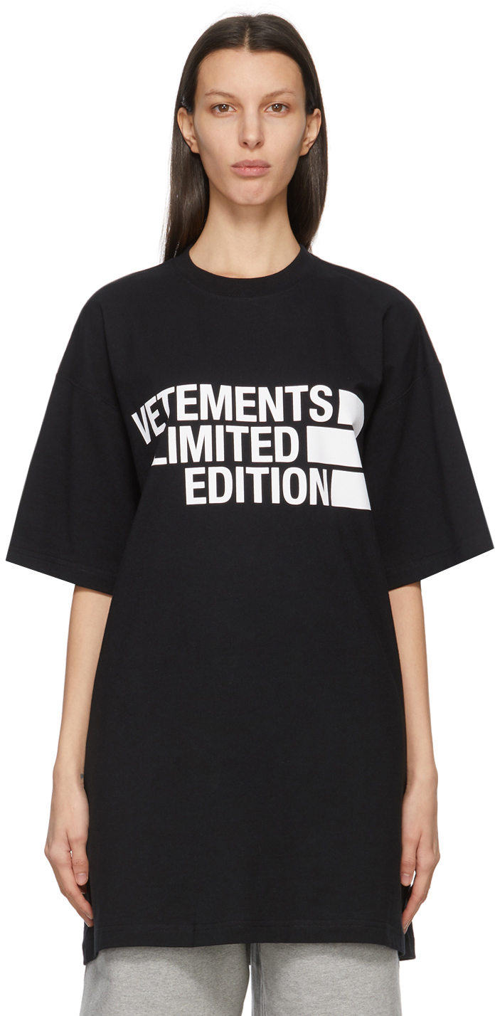 VETEMENTS Black 'Limited Edition' Logo T-Shirt