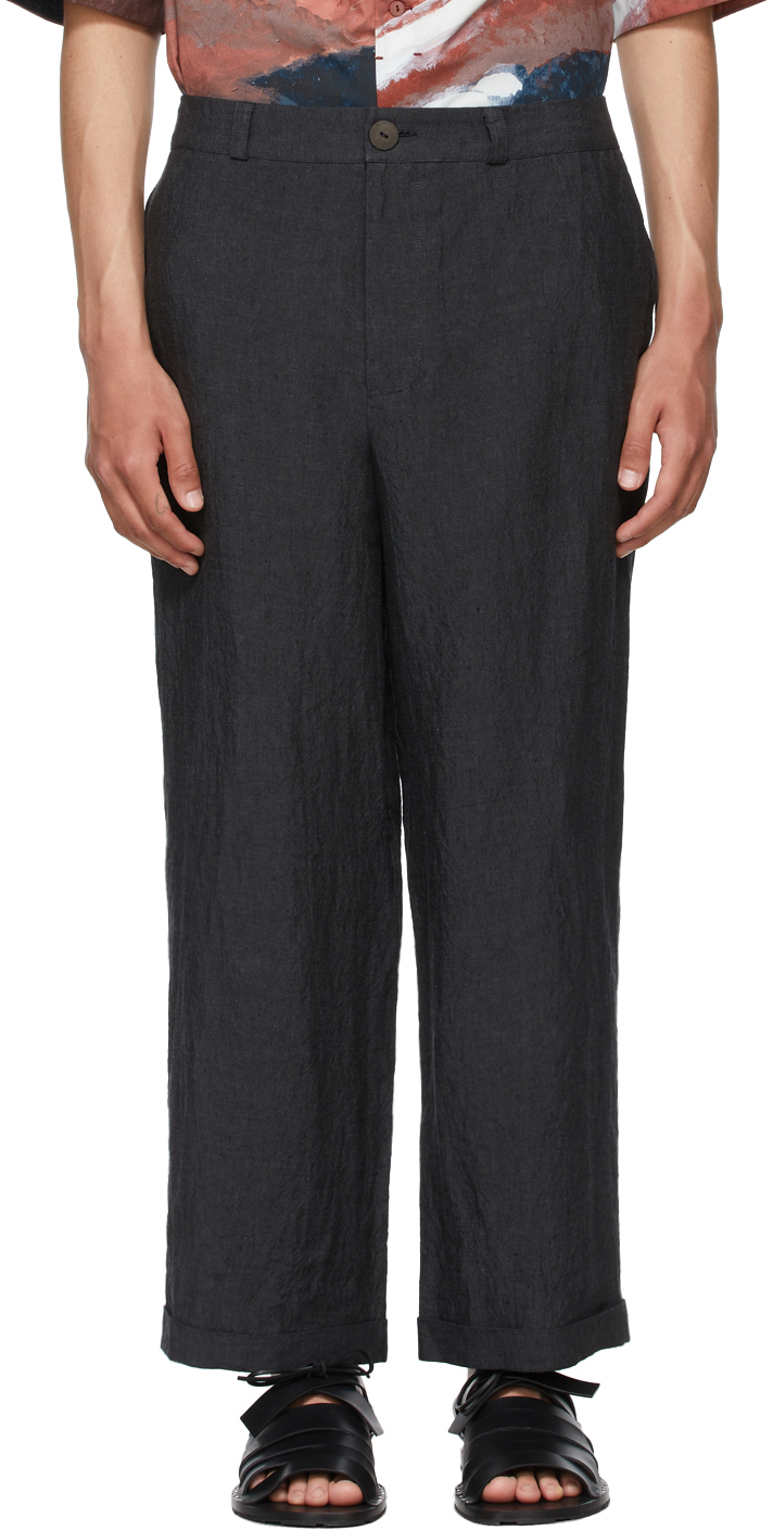 Toogood Black Bricklayer Linen Pants | Smart Closet