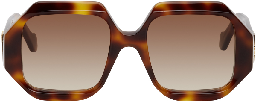Loewe Tortoiseshell Rectangular Chunky Sunglasses