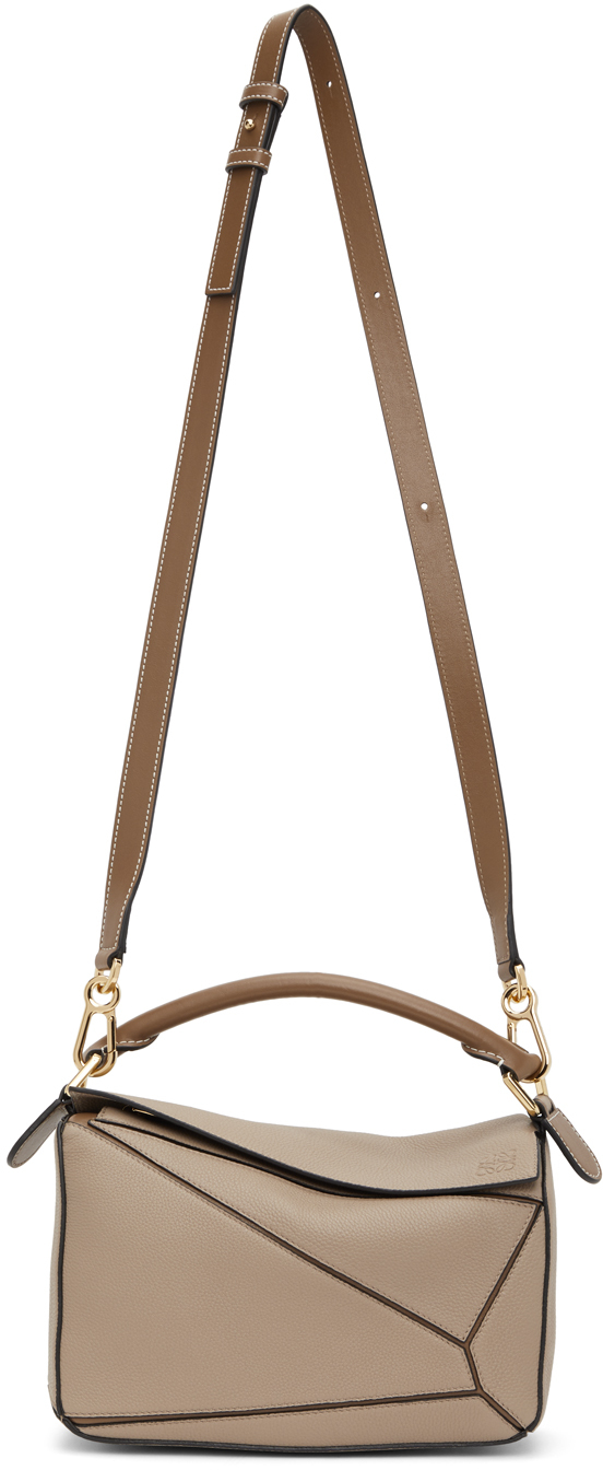Loewe: Taupe Small Puzzle Bag | SSENSE 