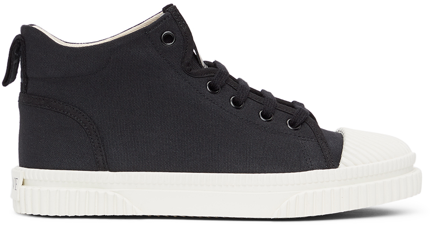 Black Canvas High-Top Sneakers