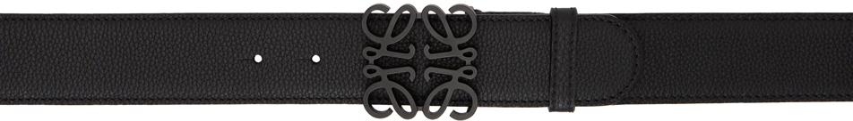 Loewe Black Grained Anagram Belt