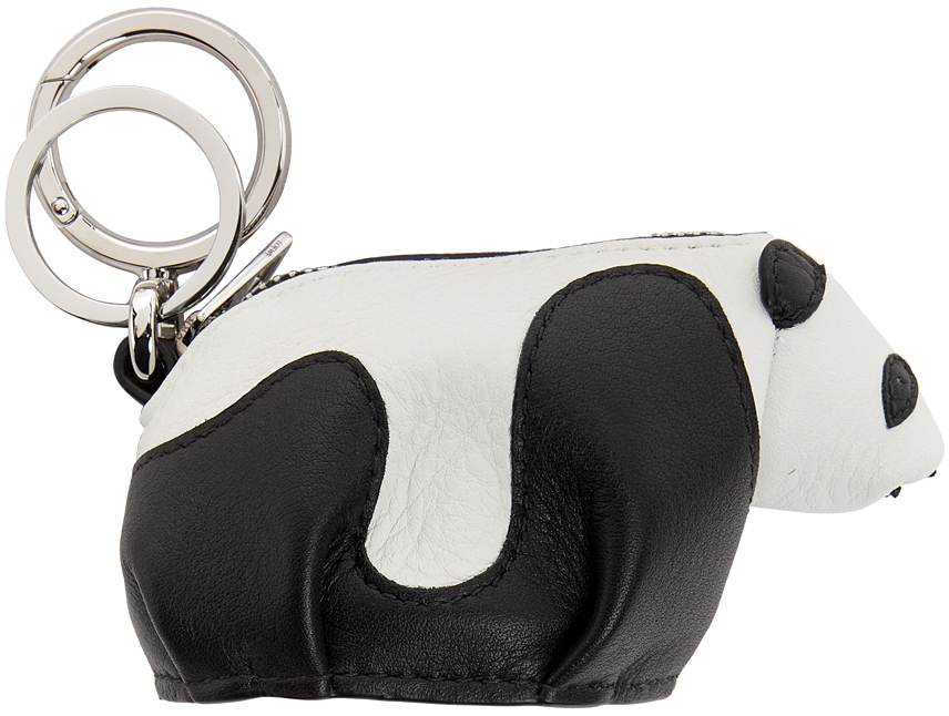 Loewe: Black & White Panda Charm Keychain | SSENSE Canada