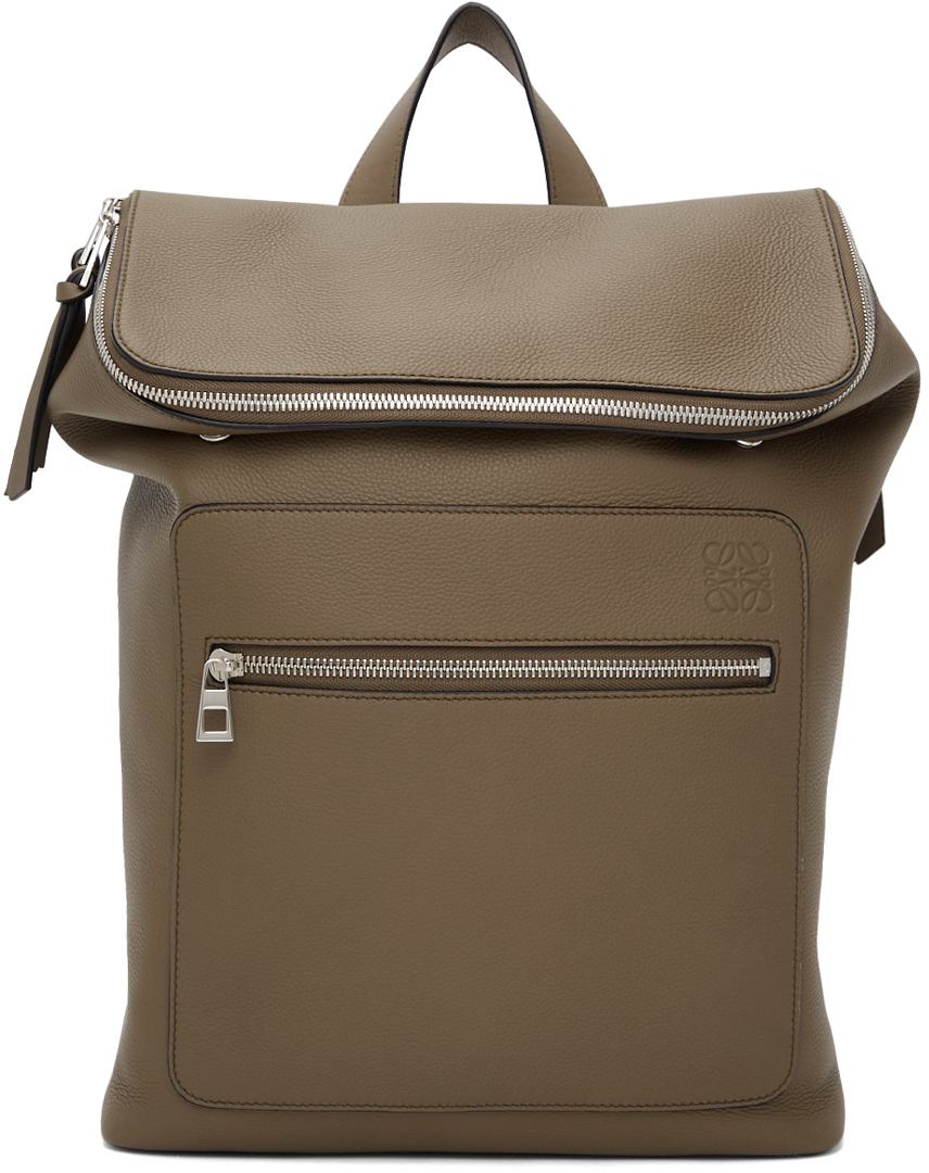 Loewe: Taupe Slim Goya Backpack | SSENSE Canada