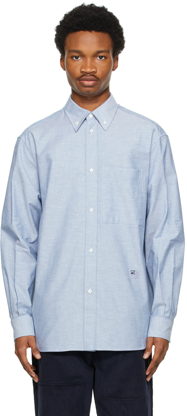 Loewe: Blue Cotton Oxford Shirt | SSENSE