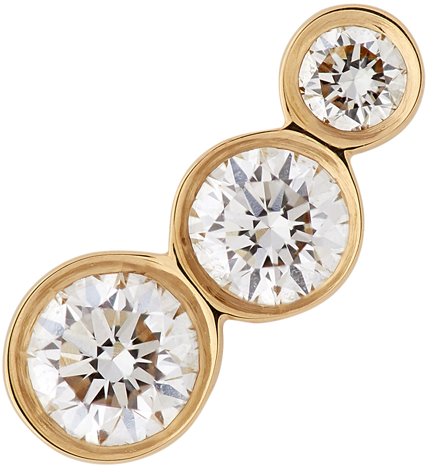 Sophie Bille Brahe Gold VVS Diamond Croissant Trois Earring