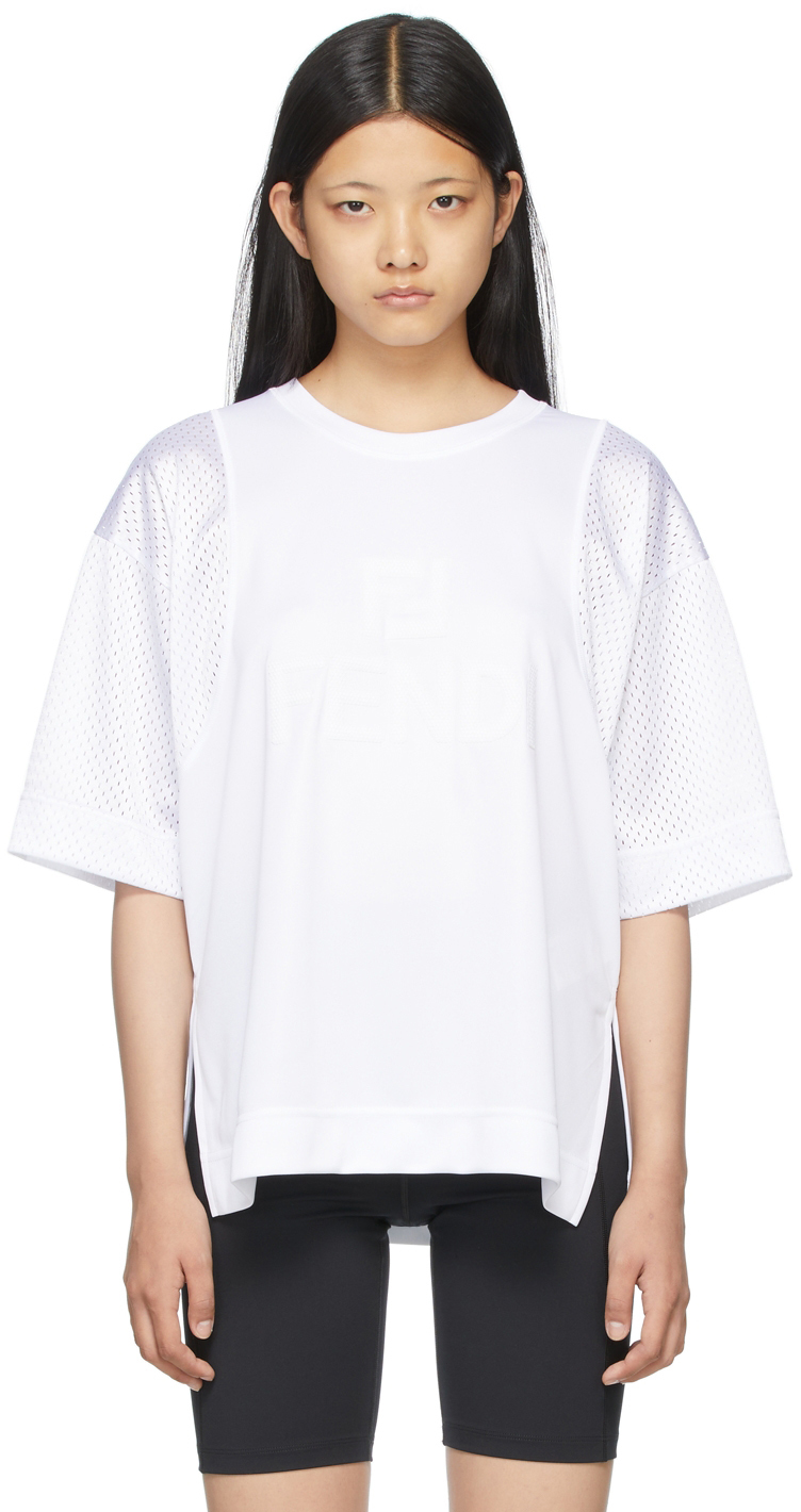 Fendi White Mesh T-Shirt