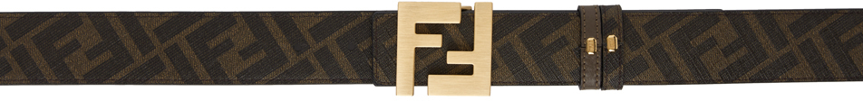 FENDI REVERSIBLE BROWN 'FOREVER FENDI' BELT