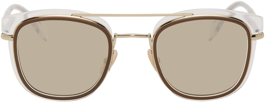Fendi Gold Crystal Square Sunglasses