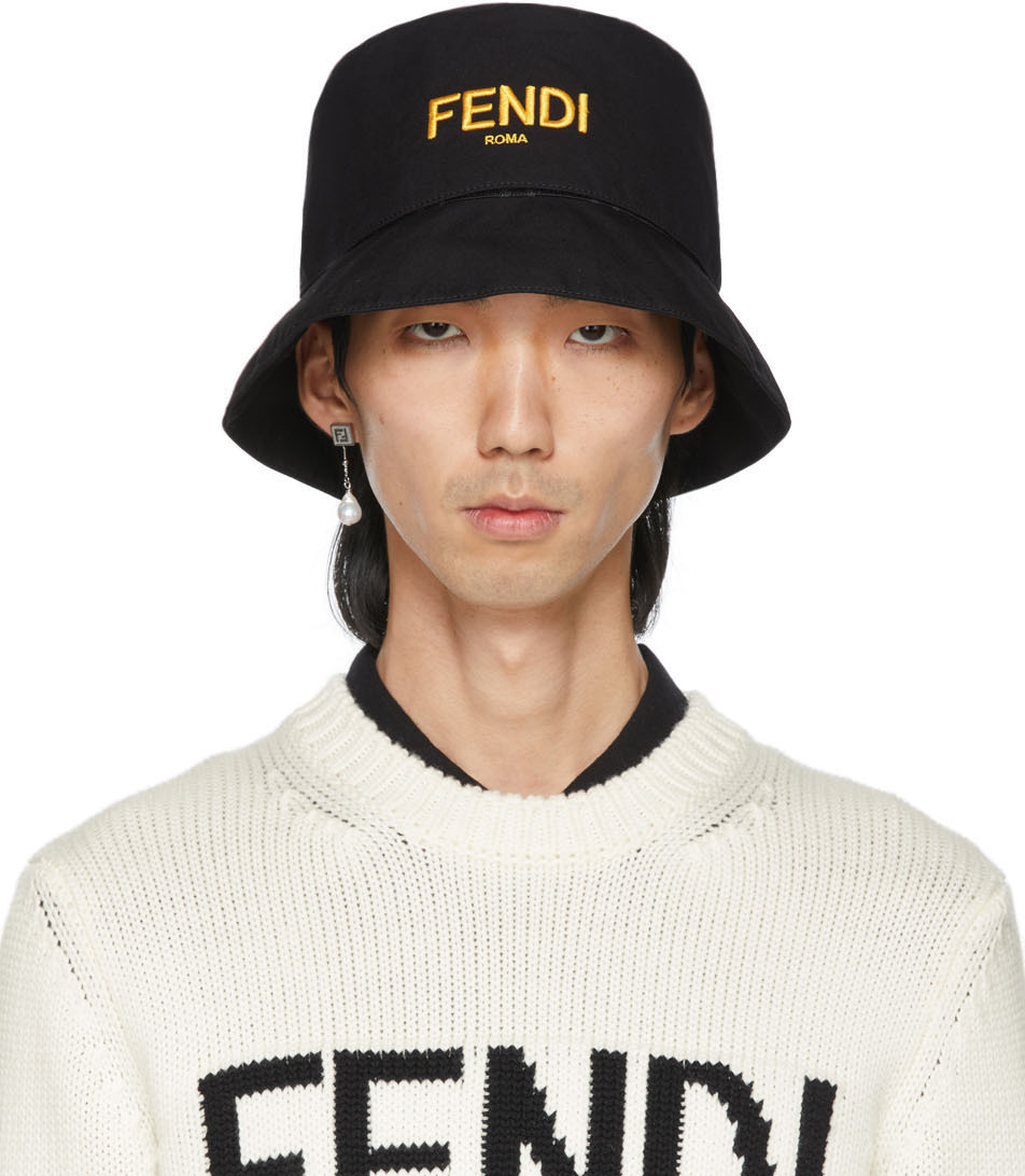 Fendi Reversible Black 'Forever Fendi' Fisherman Hat