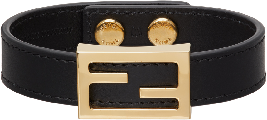 FENDI BLACK 'FF' BRACELET