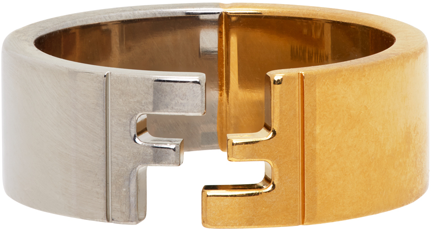 Fendi Gold & Silver 'Forever Fendi' Ring