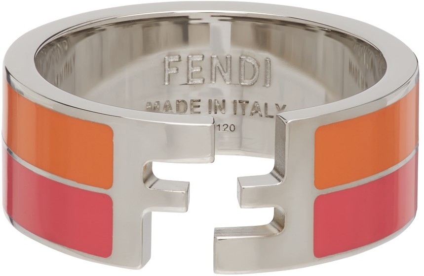 Fendi Pink & Orange 'Forever Fendi' Ring