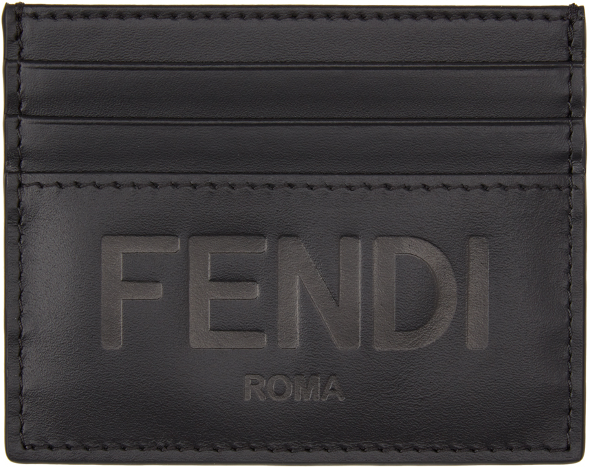 FENDI BLACK LOGO CARD HOLDER
