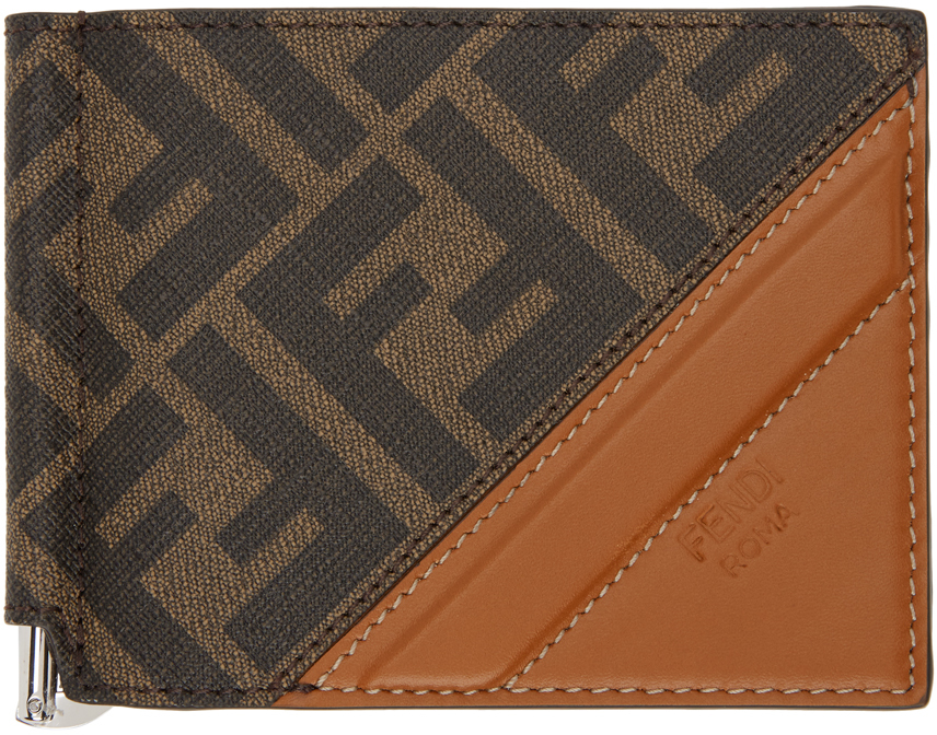 FENDI BROWN & TAN 'FOREVER FENDI' BIFOLD WALLET