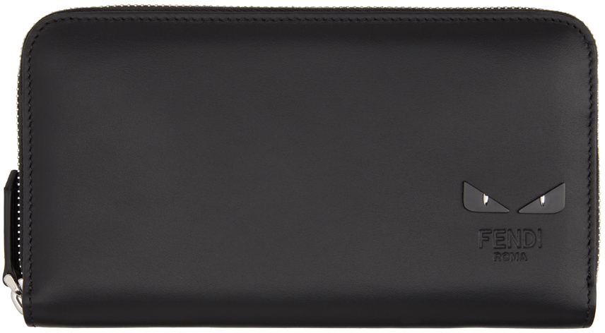FENDI BLACK BAG BUGS CONTINENTAL WALLET