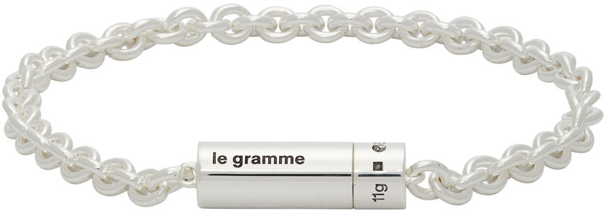 Silver Slick Polished 'Le 9 Grammes' Chain Cable Bracelet