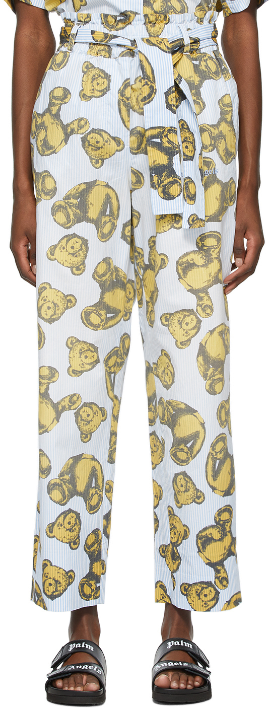Palm Angels Blue Bear Pajama Lounge Pants