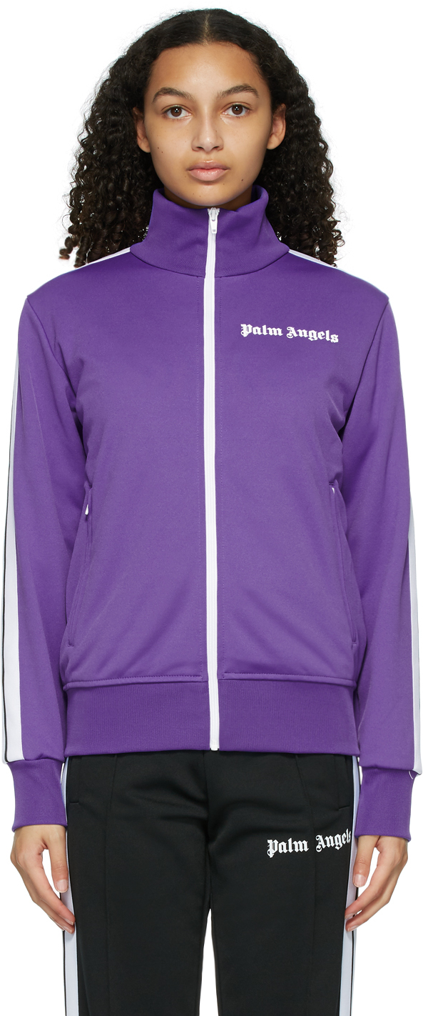 Palm Angels Purple & White Classic Track Jacket