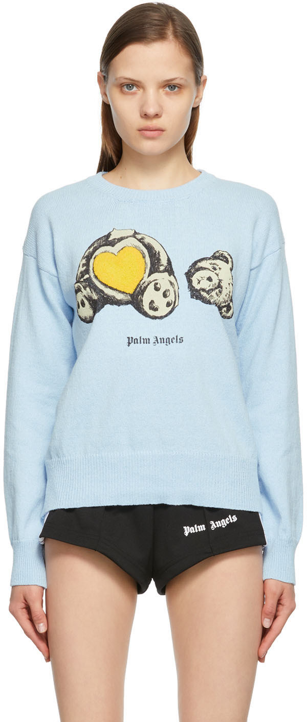 Palm Angels Blue Bear In Love Sweatshirt