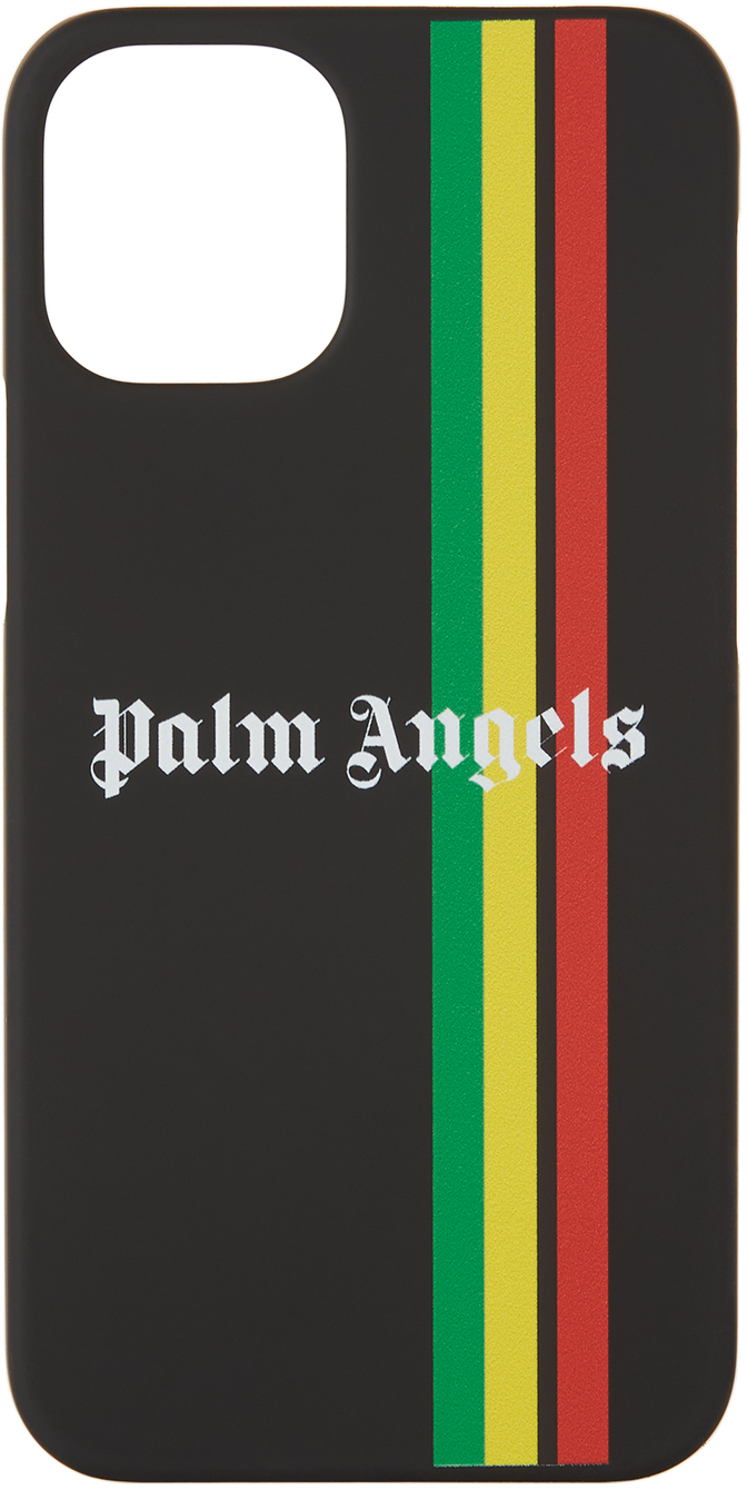 Palm Angels Black Multicolor Stripe iPhone 12 Mini Case
