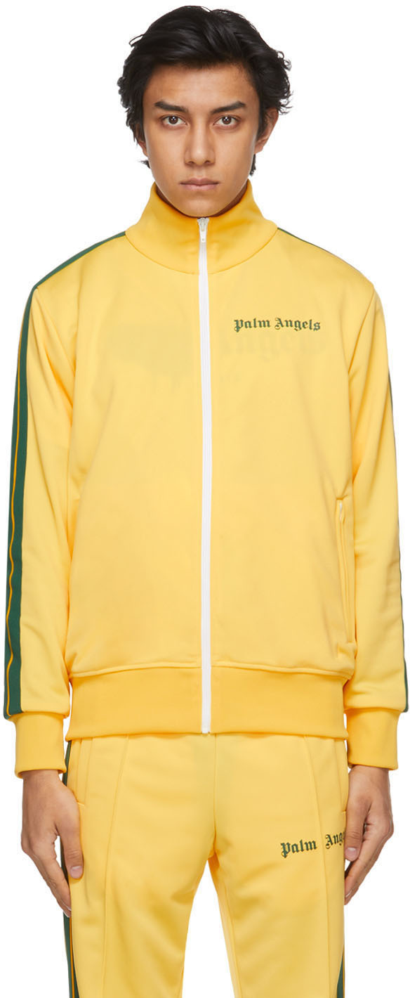 Palm Angels Yellow & Green Striped Classic Track Jacket