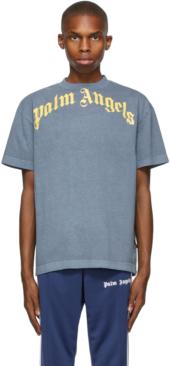 Palm Angels Navy & Yellow Vintage T-Shirt