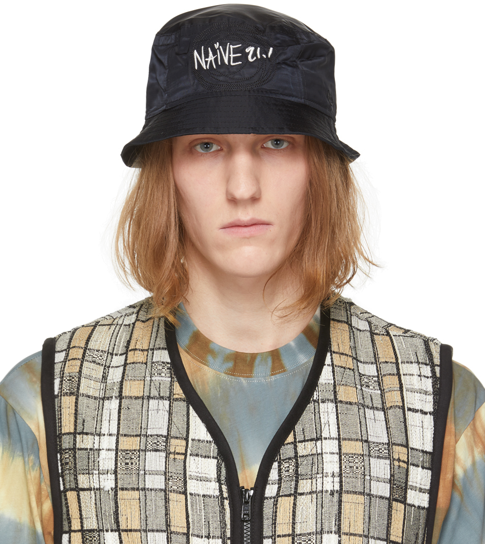 Black New Era Edition Nylon 'Naive' Bucket Hat by Song for the Mute on Sale