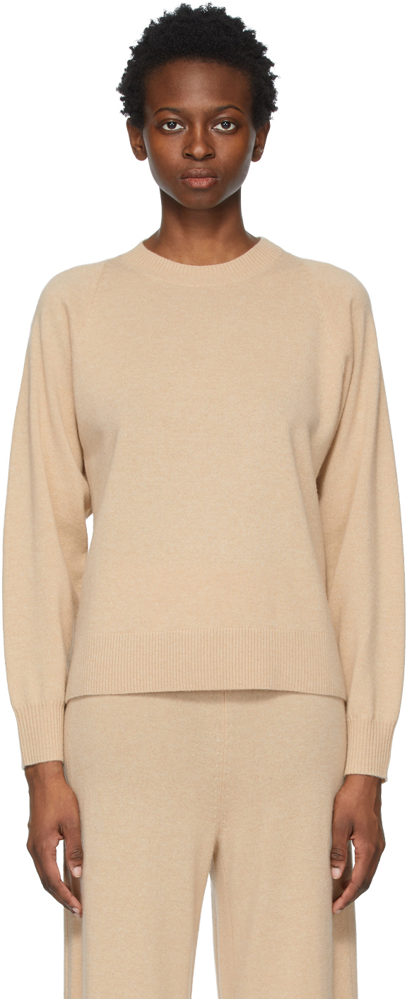 Beige Cashmere Relaxed Sweater by Rosetta Getty on Sale