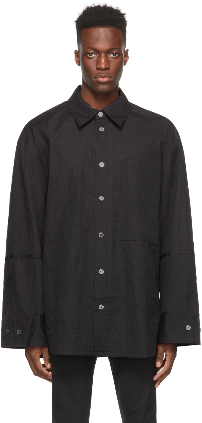 Wooyoungmi: Black Cotton Oversized Shirt | SSENSE