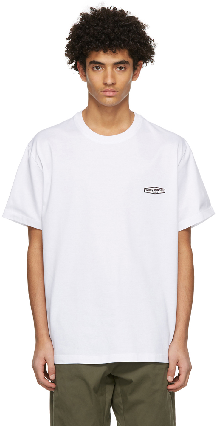 Wooyoungmi: White Logo Patch T-Shirt 