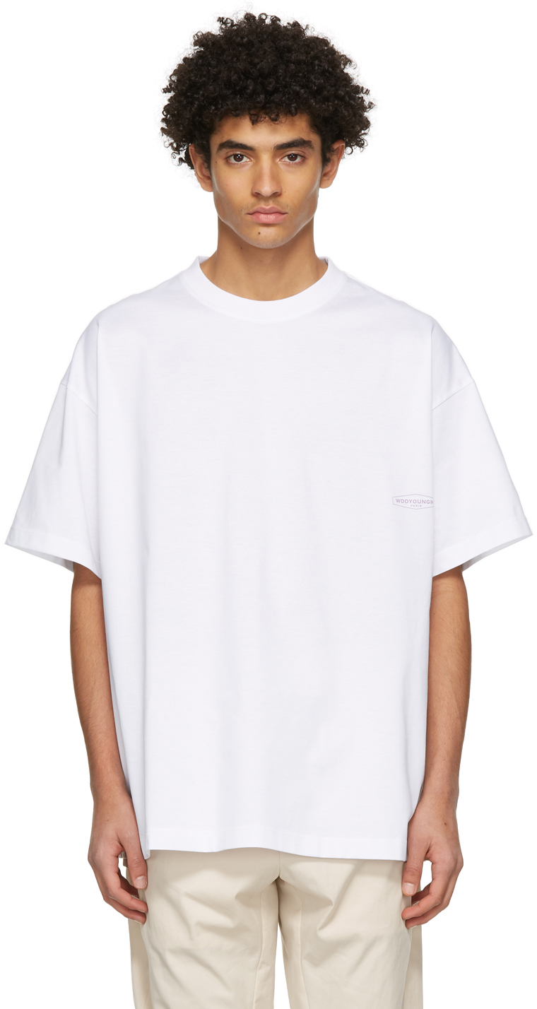 WOOYOUNGMI White & Purple Flower Print T-Shirt