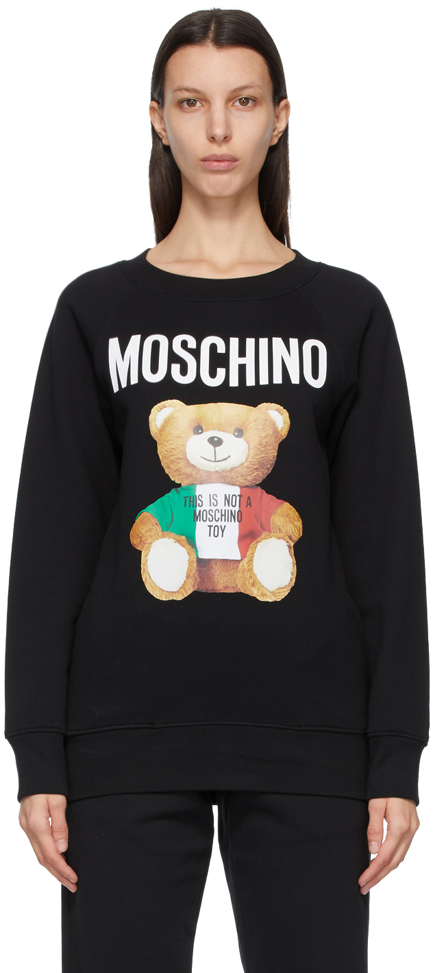 Moschino Black Italian Teddy Bear Sweatshirt