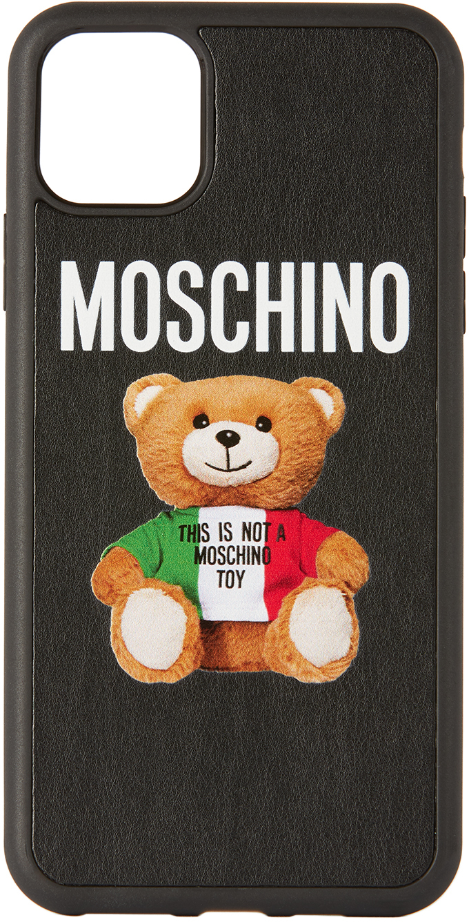 Black Italian Teddy Bear Iphone 11 Pro Max Case By Moschino Ssense Uk