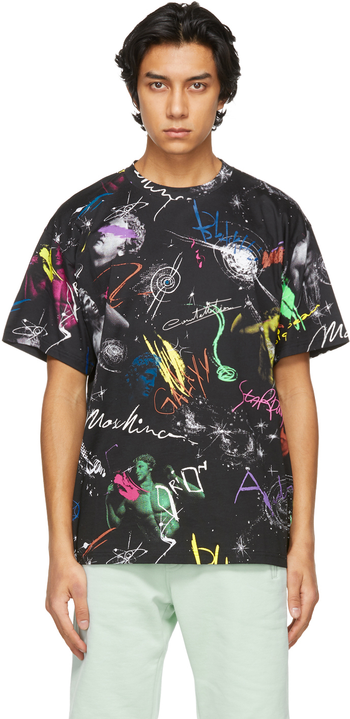 Moschino: Black Galaxy T-Shirt | SSENSE UK