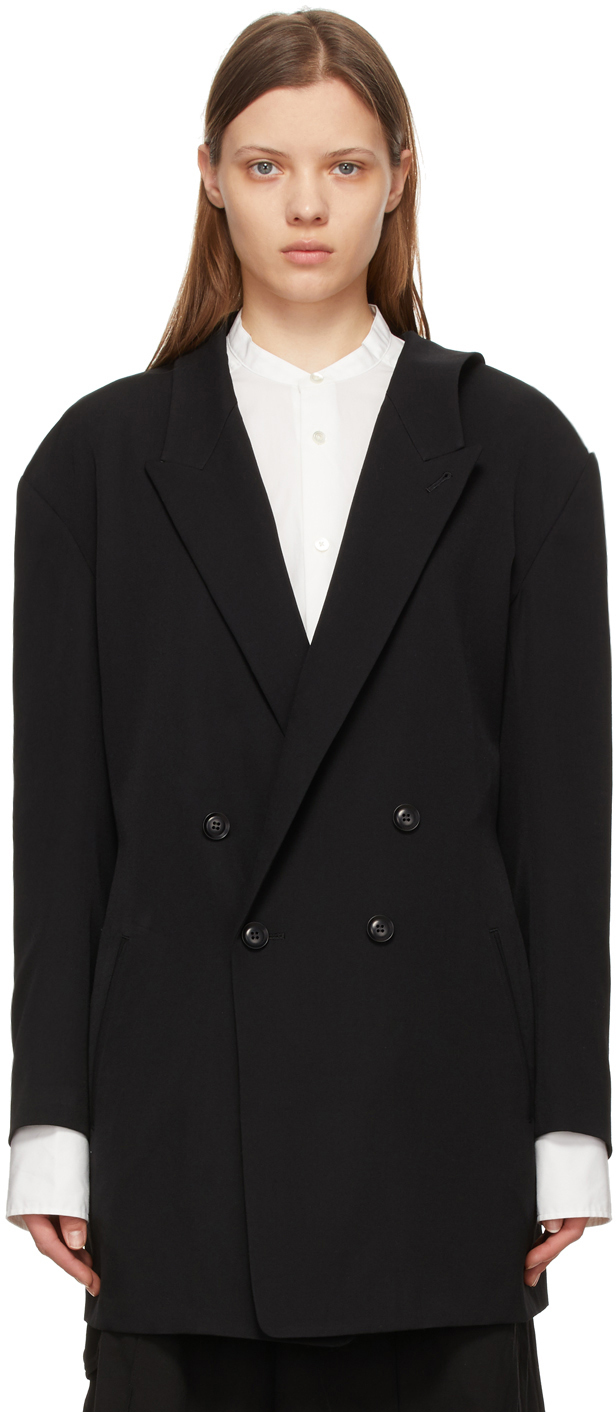 Y's: Black Big Tailored Blazer | SSENSE