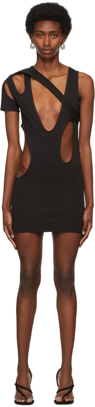 Maximilian Black Mass Cut-Out Vest Dress