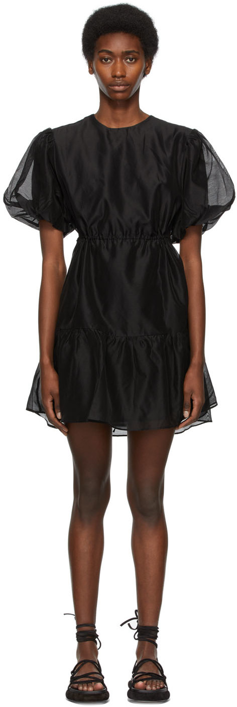 SIR.: Black Open Back Amerie Mini Dress | SSENSE