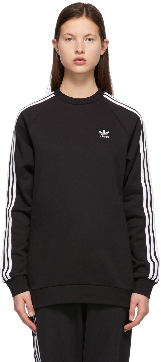 Black Adicolor 3-Stripes Sweatshirt by adidas Originals on Sale