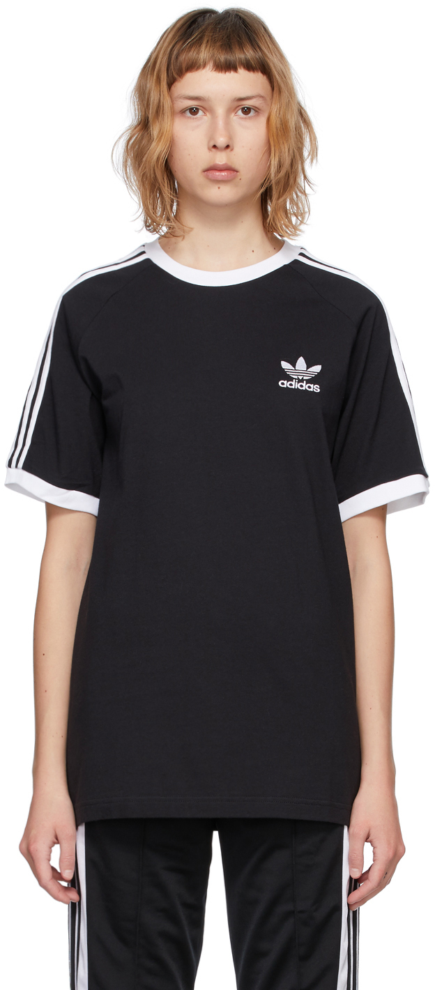 adidas Originals Black Adicolor Classics 3 Stripe T Shirt 211751F110036