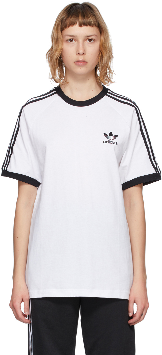 adidas Originals White Adicolor Classics 3 Stripe T Shirt 211751F110037