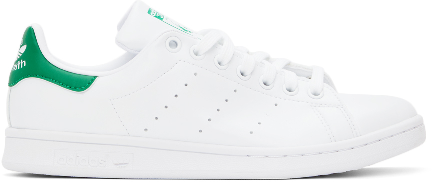adidas Originals: White & Green Stan Smith Sneakers | SSENSE