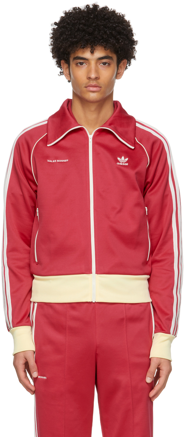 Wales Bonner: Pink adidas Edition Stripe Track Jacket | SSENSE Canada