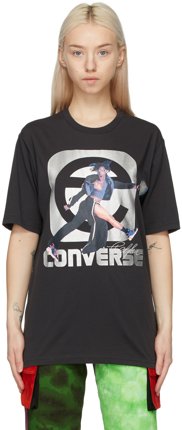 converse black t shirt