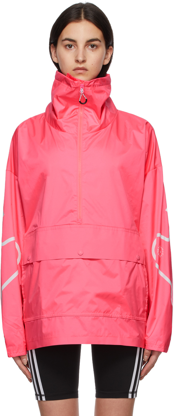 Adidas By Stella Mccartney Pink Half Zip Mid Length Jacket Ssense