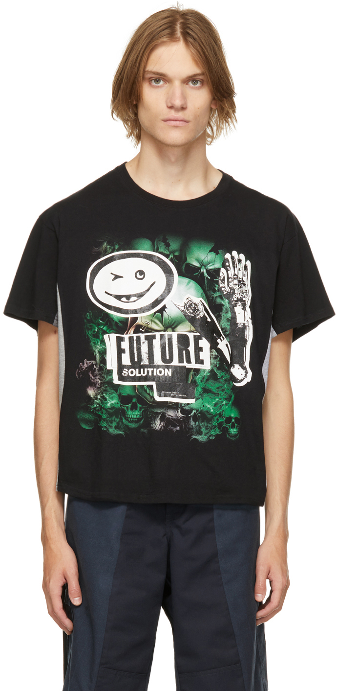 Liam Hodges Black & Grey Vintage 'Future Solutions' T-Shirt