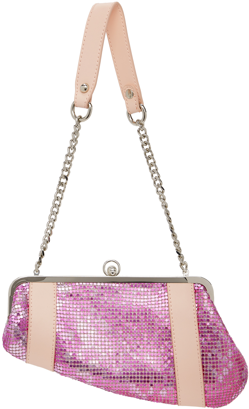 Poster Girl Ssense Exclusive Pink Chainmail Serpent Bag 