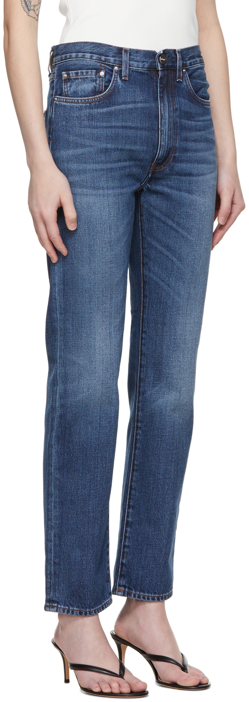 Totême Toteme Twisted Seam Slim Jeans In Blue