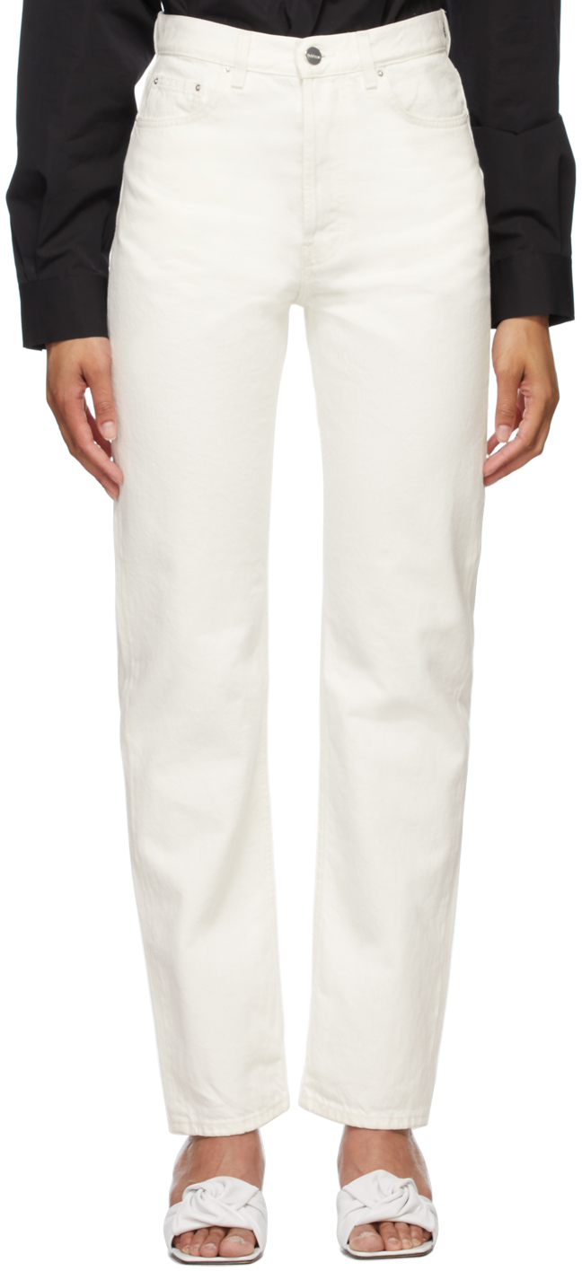 Totême: Off-White Loose Fit Jeans SSENSE